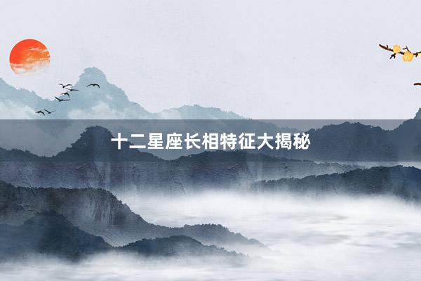 十二星座长相特征大揭秘
